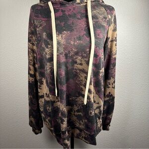 White Birch Tie Dye Hooded‎ Pullover Sweatshirt Size M